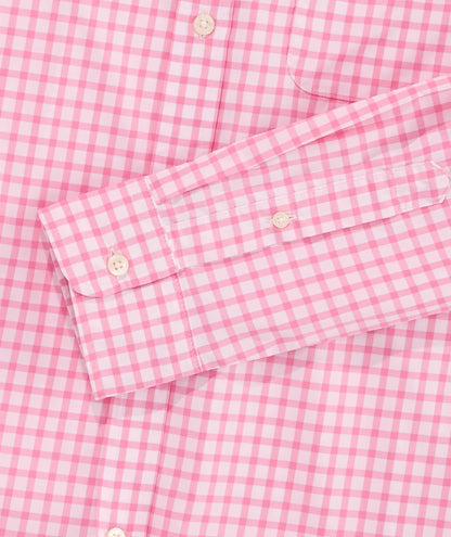 Vineyard Vines - Camisa de Rendimiento para Mujer con diseño de tiburón limón y Guinga, Bebida Rosa