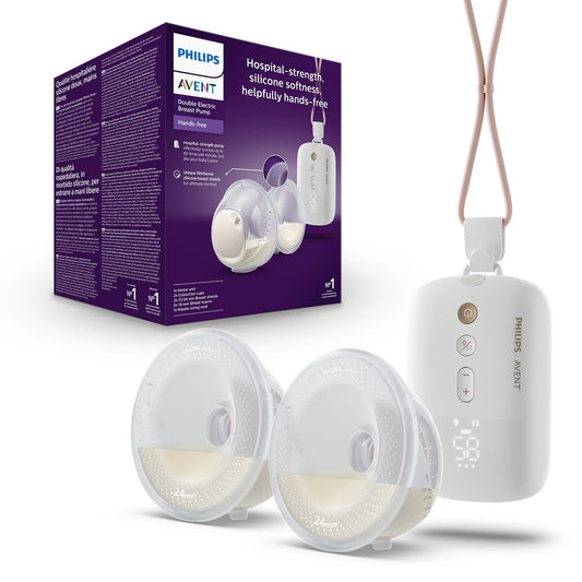 Philips Avent Extractor de Leche Manos Libres Doble Extracción Eficaz | Más libertad en cada extracción | Imita el ritmo de succión del bebé | Copas ligeras y total comodidad | SCF532/11