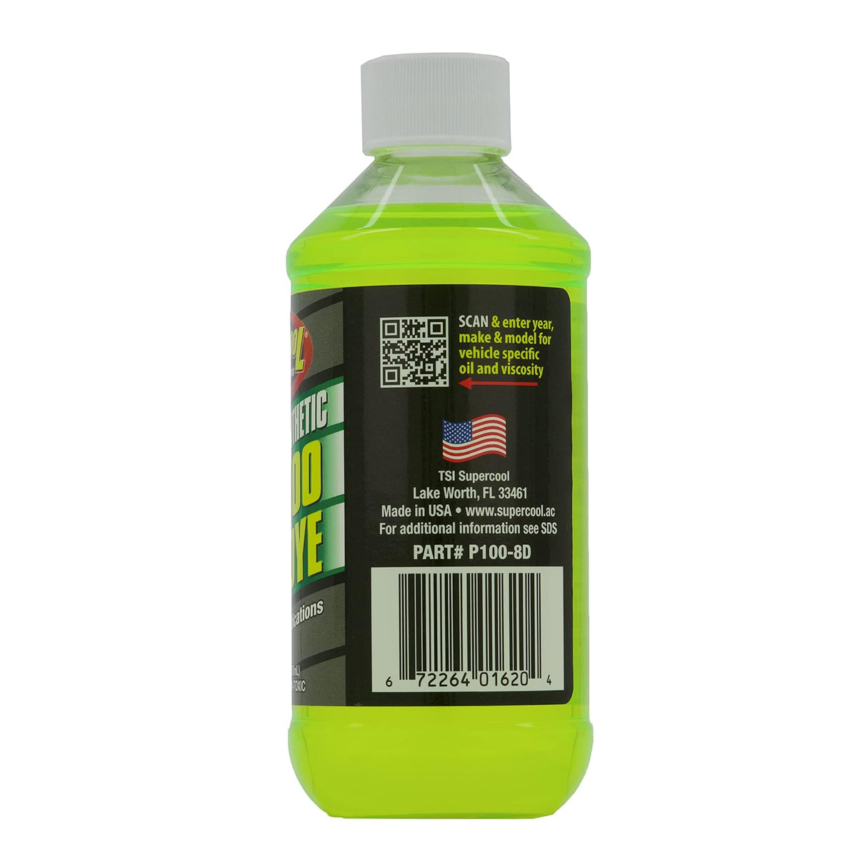TSI Supercool P100-8D PAG 100-Viscosity Plus U/V Aceite de Tinte - 8 onzas, Plata