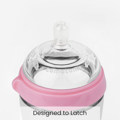 Comotomo, Biberón Rosa, 8 oz, 2 unidades