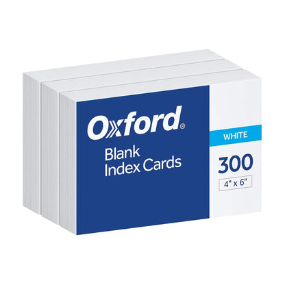 Oxford - Fichas, En blanco, Blanco, 10.2 x 15.2 cm