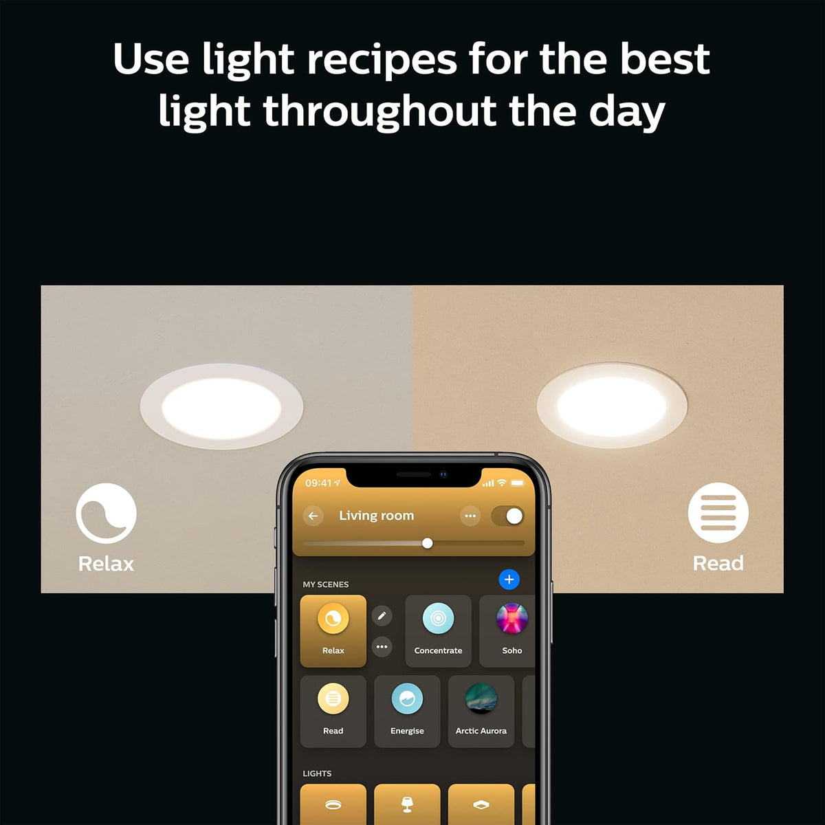 Philips Hue Smart Slim - Downlight LED de 6 pulgadas - Luz blanca y ambiental de color que cambia de color, 1 paquete - 1200 lm, interior - Control con aplicación Hue - Funciona con Alexa Google