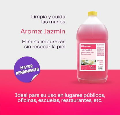 Gel Kleen. Jabón Antibacterial Para Manos. 4 Litros. Jazmín