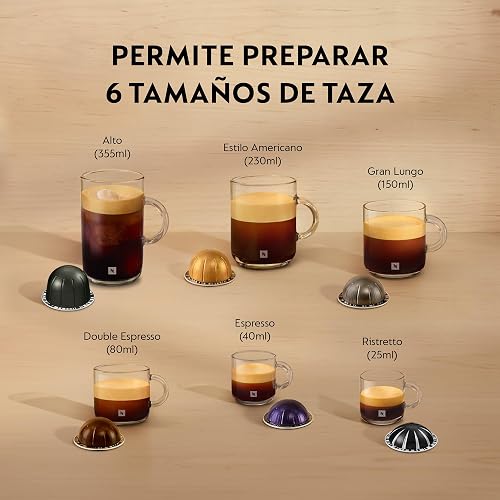 Nespresso Cafetera Vertuo Pop Negra con Espumador + 12 Cápsulas | Incluye 12 Cápsulas de regalo y Espumador de leche
