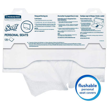 Scott Pro - Funda para asiento de inodoro (07410), color blanco, desechable, 125 fundas/paquete, 24 paquetes/funda