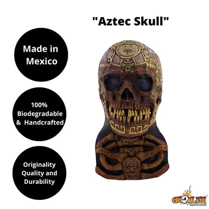 Aztec Skull, Máscara de Momia Calavera Azteca, Máscaras de Calaca Ideal para Disfraz de Halloween y Día de Muertos