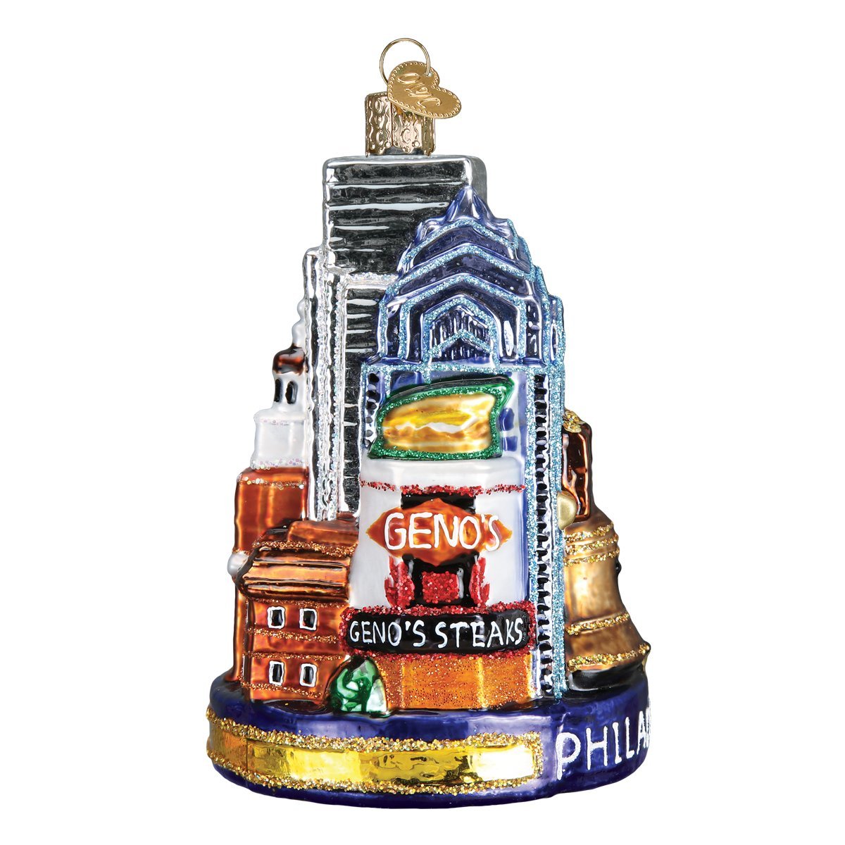 Old World - Adornos de Navidad para árbol de Navidad (Cristal, diseño de Ciudades, Lugares y Lugares de interés), Philadelphia, Philadelphia, 4.500, 1
