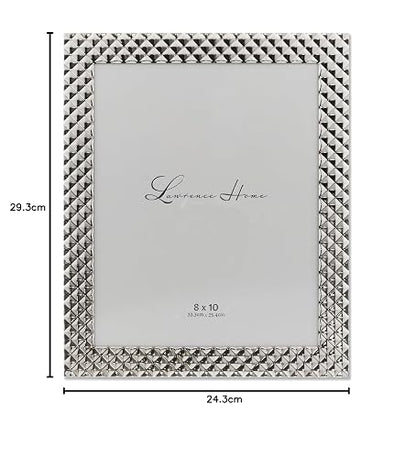 Lawrence Frames - Marco de metal, diseño de diamante, plateado, 8 x 10 pulgadas