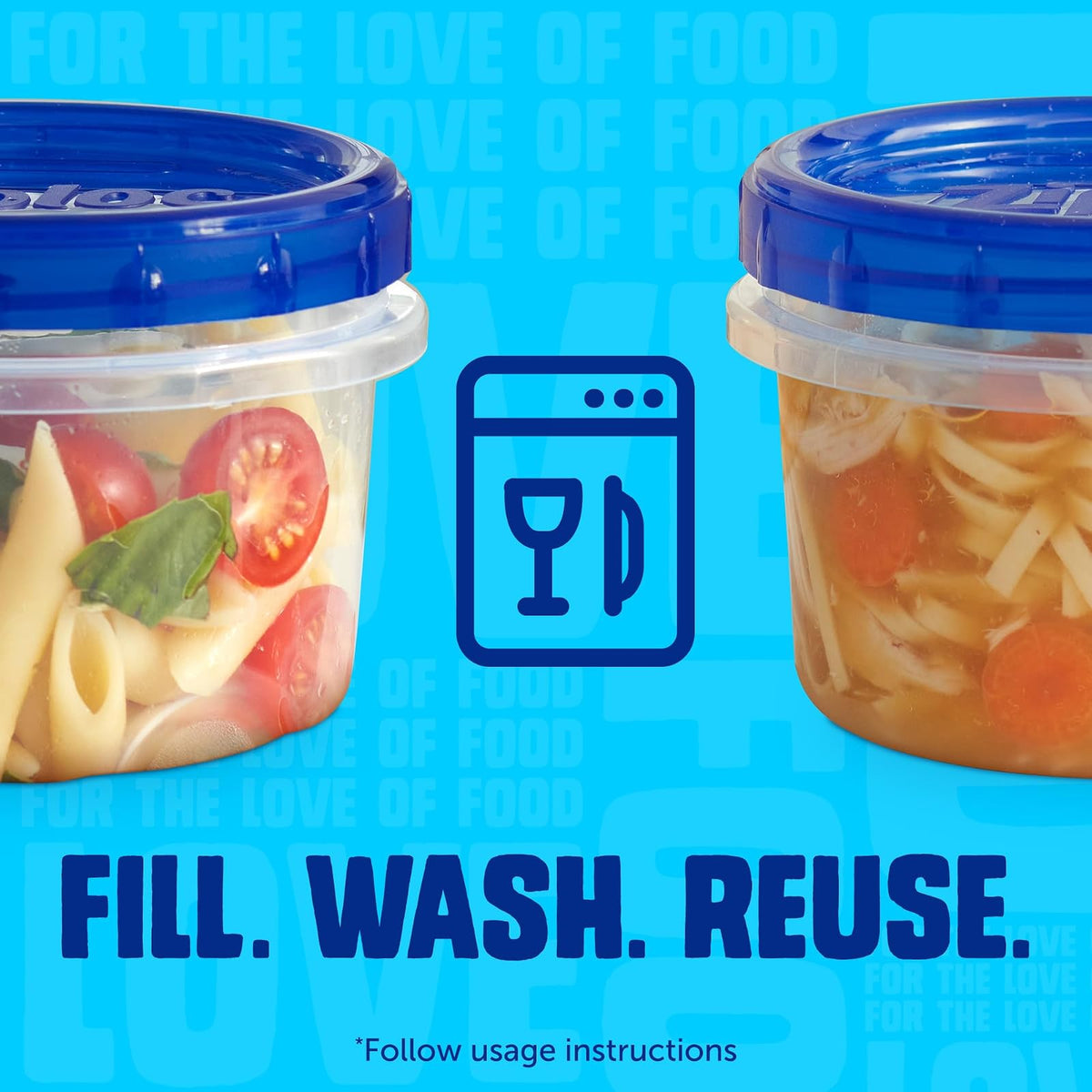 Ziploc Twist 'n Loc - Contenedores de almacenamiento de alimentos, paquete variado, reutilizables para almuerzo y sobras aptas para lavaplatos, 9 unidades