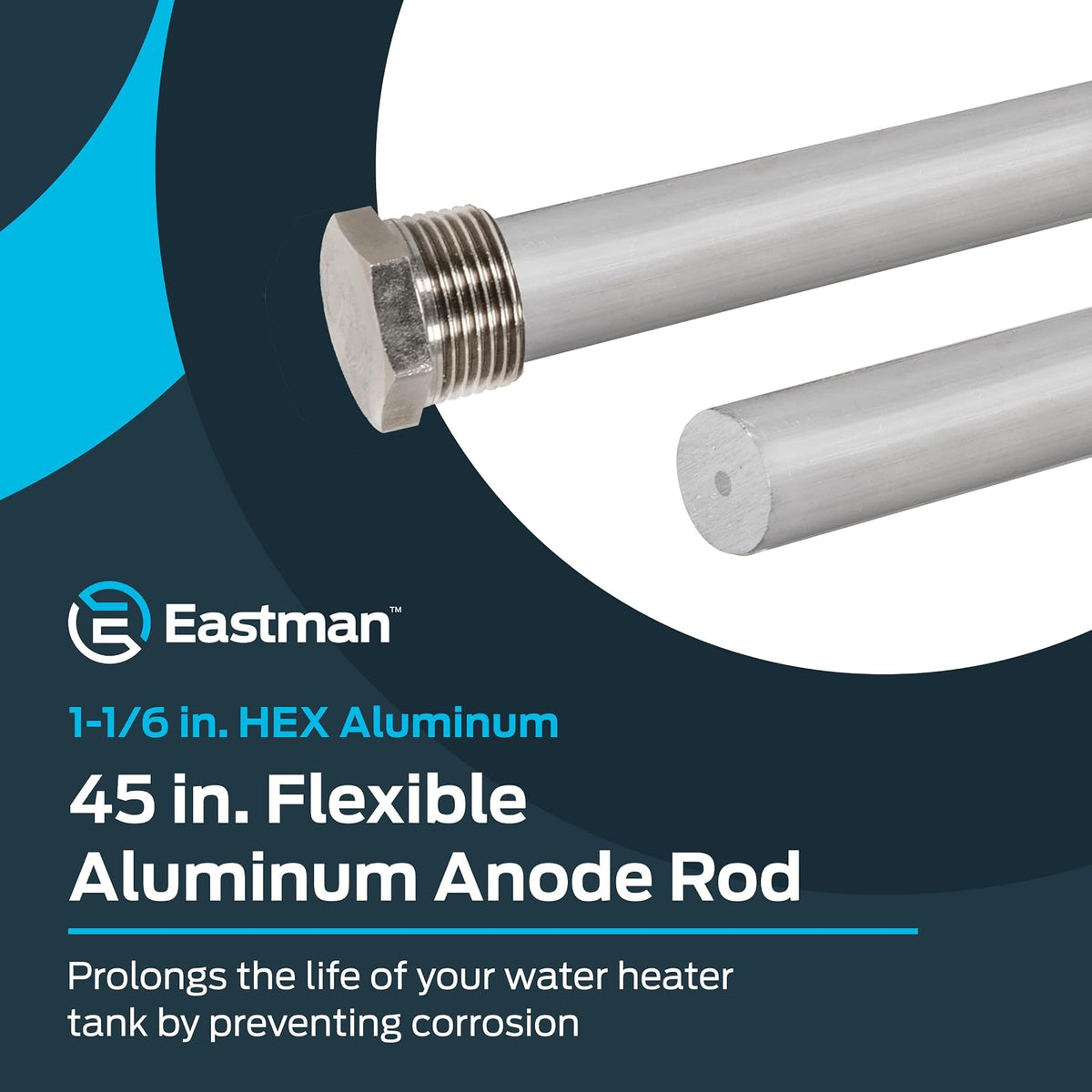 Eastman 60145 Varilla de ánodo de aluminio flexible, 45 pulgadas