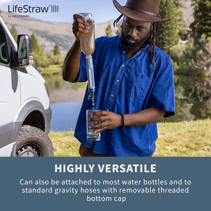LifeStraw Peak Series Filtro de agua personal para senderismo, camping, viajes y preparación para emergencias, 1 paquete, azul montaña