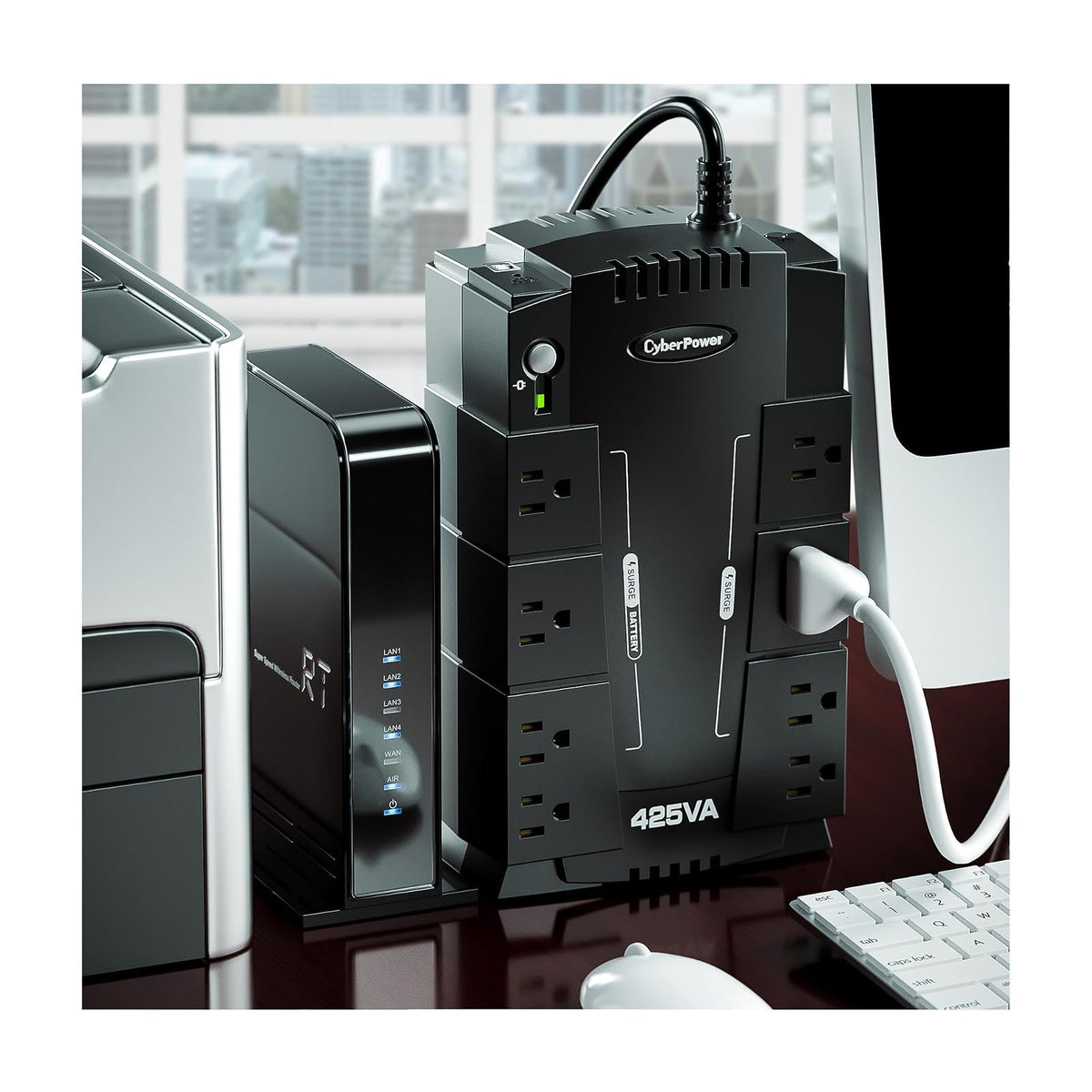 CyberPower CP425SLG - Fuente de alimentación continua, 425VA, 255W, Compact, Negro