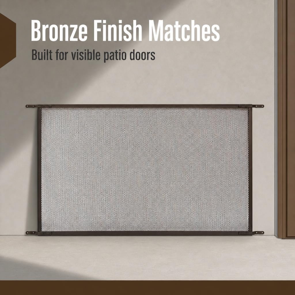 Prime-Line Products Pl 15942 Patio Rejilla de puerta visualización deslizante, 48 en., aluminio, bronce, Construcción