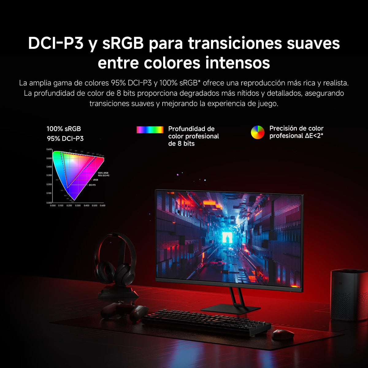 XIAOMI 2K Gaming Monitor G27Qi 27 Pulgadas Panel IPS | QHD (2560*1440), 180Hz, 1ms GTG, AMD Freesync, Amplia Gama de Colores, Certificación Low Blue Light