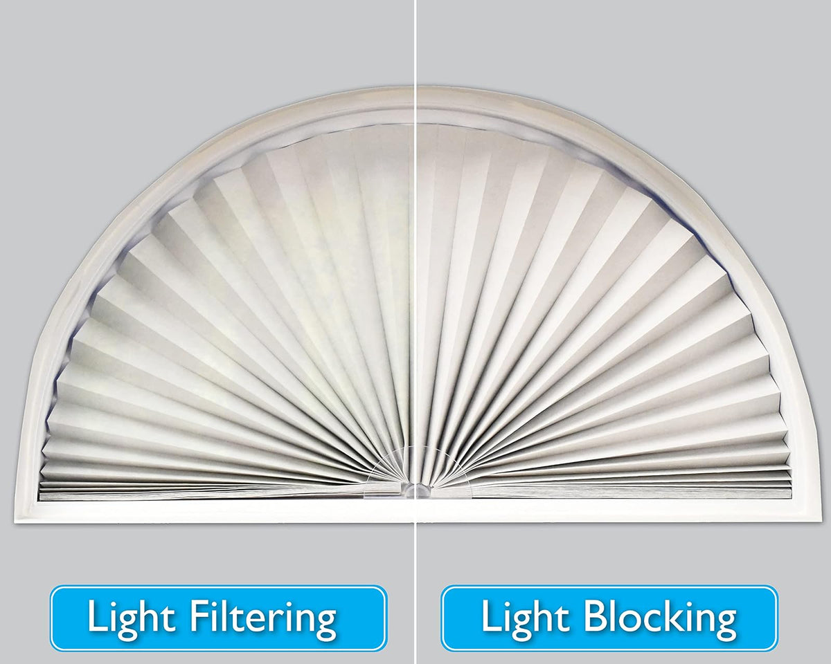 Persiana de tela de filtrado de luz, forma de arco, 182.88 cm x 91.44 cm, 72 Inch x 36 Inch, Blanco