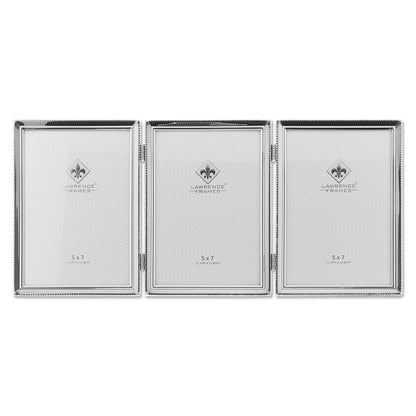 Lawrence Frames Marco de Fotos Triple con Bisagra, Latón Antiguo - Plata - 5 Inches X 7 Inches, Triple