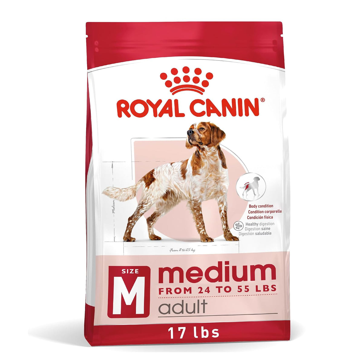 Royal CANIN - Alimento seco para perros adultos SIZE HEALTH NUTRITION MEDIUM, 17 libras