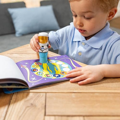 Melissa & Doug Sticker Wow!™ 24-Page Activity Pad and Sticker Stamper, 300 Stickers, Arts and Crafts Fidget Toy Collectible Character – Astronaut - FSC-Certified Materials