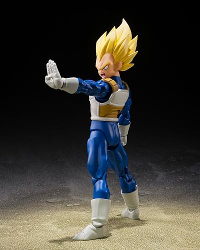 TAMASHII Nations - Dragon Ball Z - Super Saiyan Vegeta (Dangerous Pride | Dragonball Z Figura de acción de 6 pulgadas S.H. Figuarts - Super Saiyan Vegeta - Orgullo peligroso