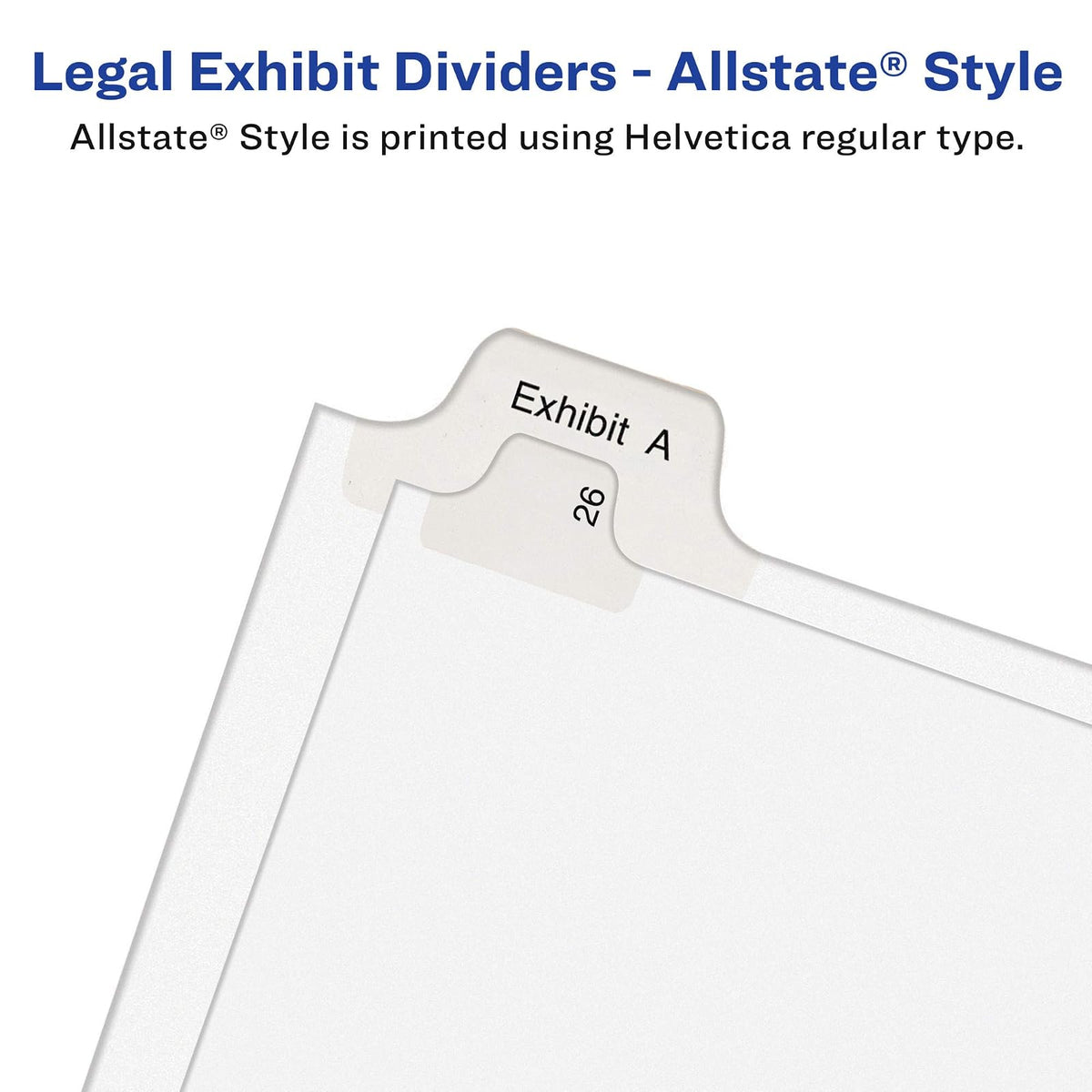 Avery 26-50 - Divisores legales de exhibición para 3 carpetas de anillas, juegos de 25 pestañas, estilo Allstate, 5 juegos de divisores de carpeta (21702)