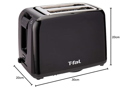 T-fal Tostador Vita de 2 ranuras amplias para todo tipo de pan, 7 niveles de tostado, botón de cancelar, 800 W, color negro, TT1A18MX