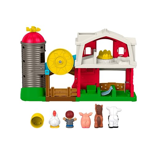 Little People Animalitos en la Granja Juguete para Bebés 1+ Años | Granero de 2 pisos con silo; incluye granjero, 4 animales y más de 50 canciones