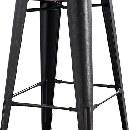 AC Pacific - Taburetes de Bar industriales Modernos de Metal con Elegante Respaldo bajo, Acabado Mate y Tapas de Goma para Patas de Cocina, Juego de 2, Asiento contemporáneo de encimera de 30