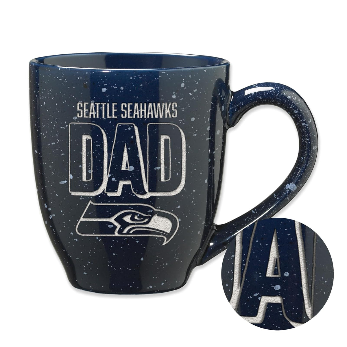 Rico Industries NFL Miami Dolphins Dad Taza de Cerámica Moteada, 473 ml - Seattle Seahawks