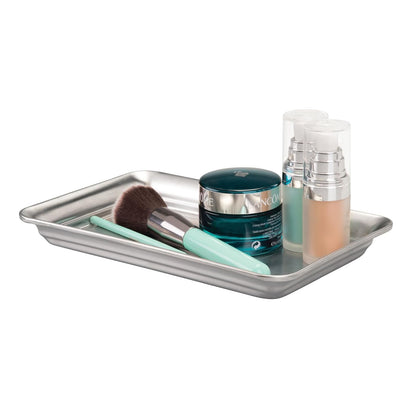 interDesign 02870 Countertop Guest Towel Tray, Bathroom Vanity Organizer, Brushed