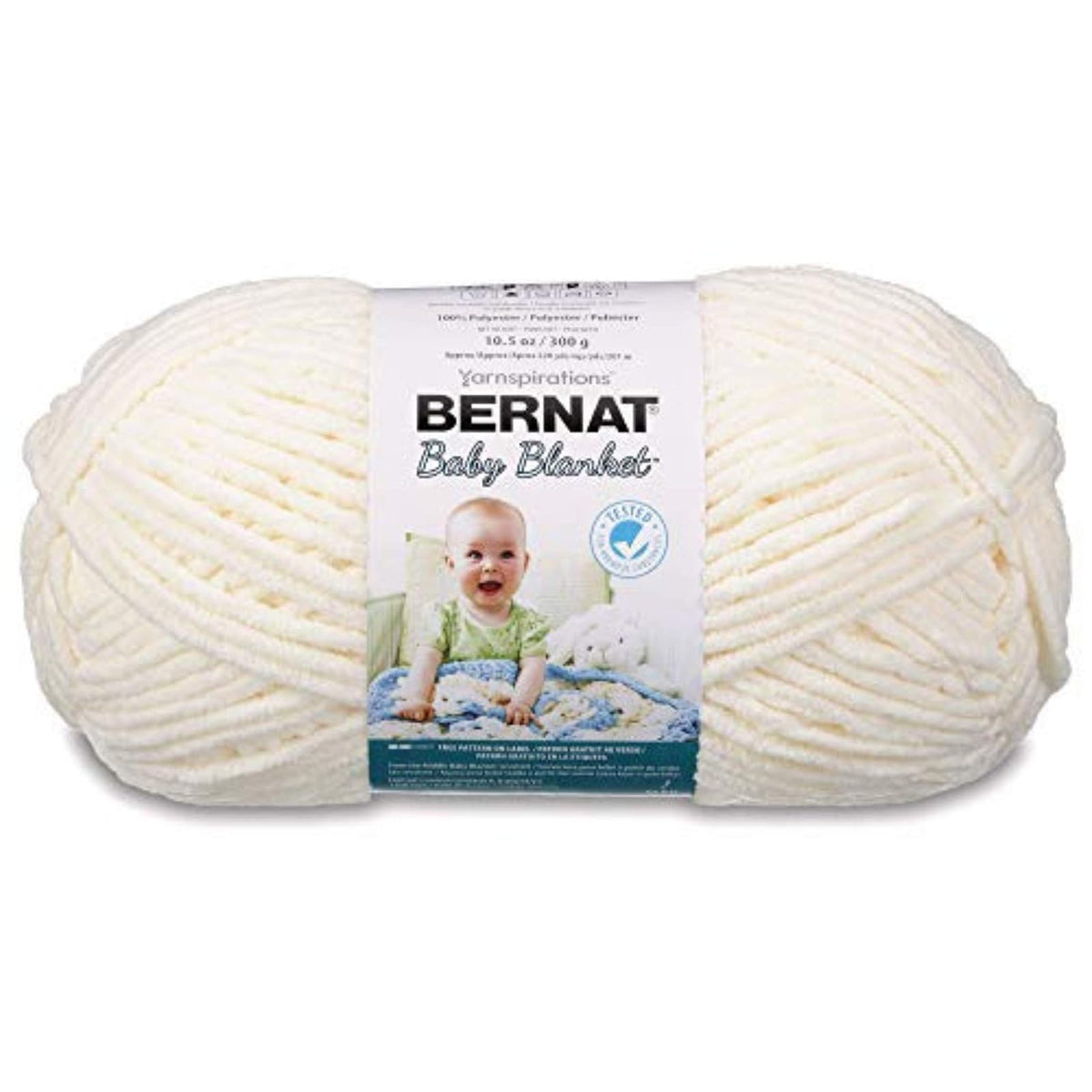 Bernat Baby Blanket Estambre Chenille para Bebé, Súper Voluminoso - Vainilla