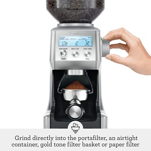 Breville BCG820BSS Smart Grinder Pro, Brushed Stainless Steel | Muele granos de café y espresso con precisión gracias a este molino cónico programable con 60 ajustes de preparación