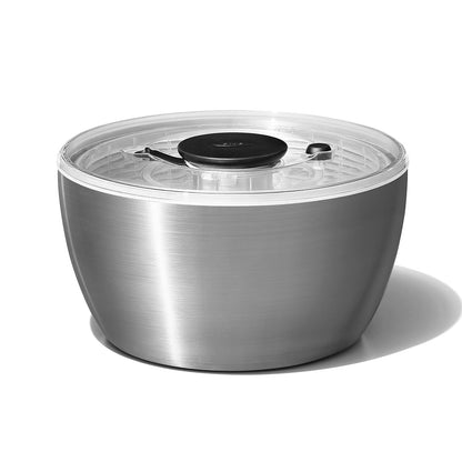 OXO 1071497 Centrifugador Ensalada Acero, 26.6 cm