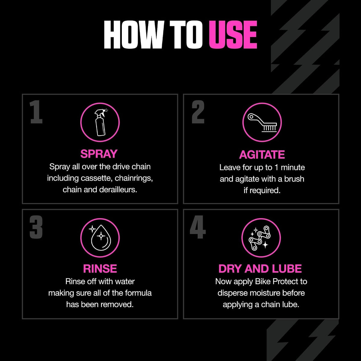 Muc Off Limpiador de Tren de transmisión Bio, 500 mililitros, eficaz Limpiador de Cadena de Bicicleta Biodegradable y espray desengrasante, Apto para Todo Tipo de