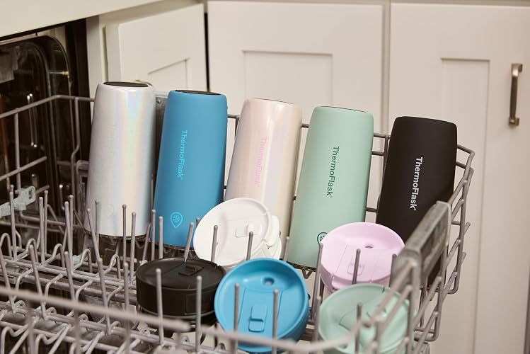 Thermoflask - Vaso de café de viaje con tapa Sip-N-Lok, acero inoxidable, taza aislada para café, té y más, diseño a prueba de fugas y apto para lavaplatos, 16 onzas, verde salvia