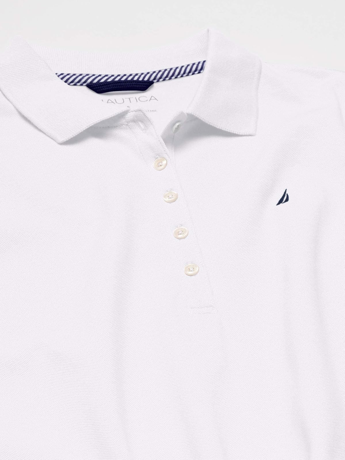Nautica Polo de Manga Corta de 5 Botones Transpirable 100% algodón Camisa de Polo para Mujer