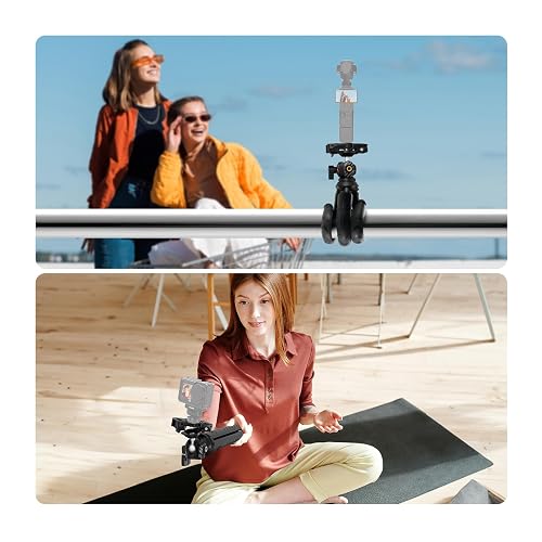 NEEWER Trípode para iPhone con Mando a Distancia, Mini Trípode Flexible para Teléfono Vlog Selfie Stick con Soporte Movil y Adaptador Action CAM Compatible con iPhone 16 GoPro Hero 13 Insta360