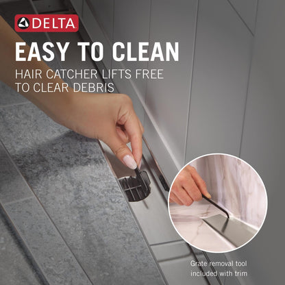 Delta Faucet - Borde de Pared de desagüe de Ducha Lineal de 24 Pulgadas en Bronce champaña