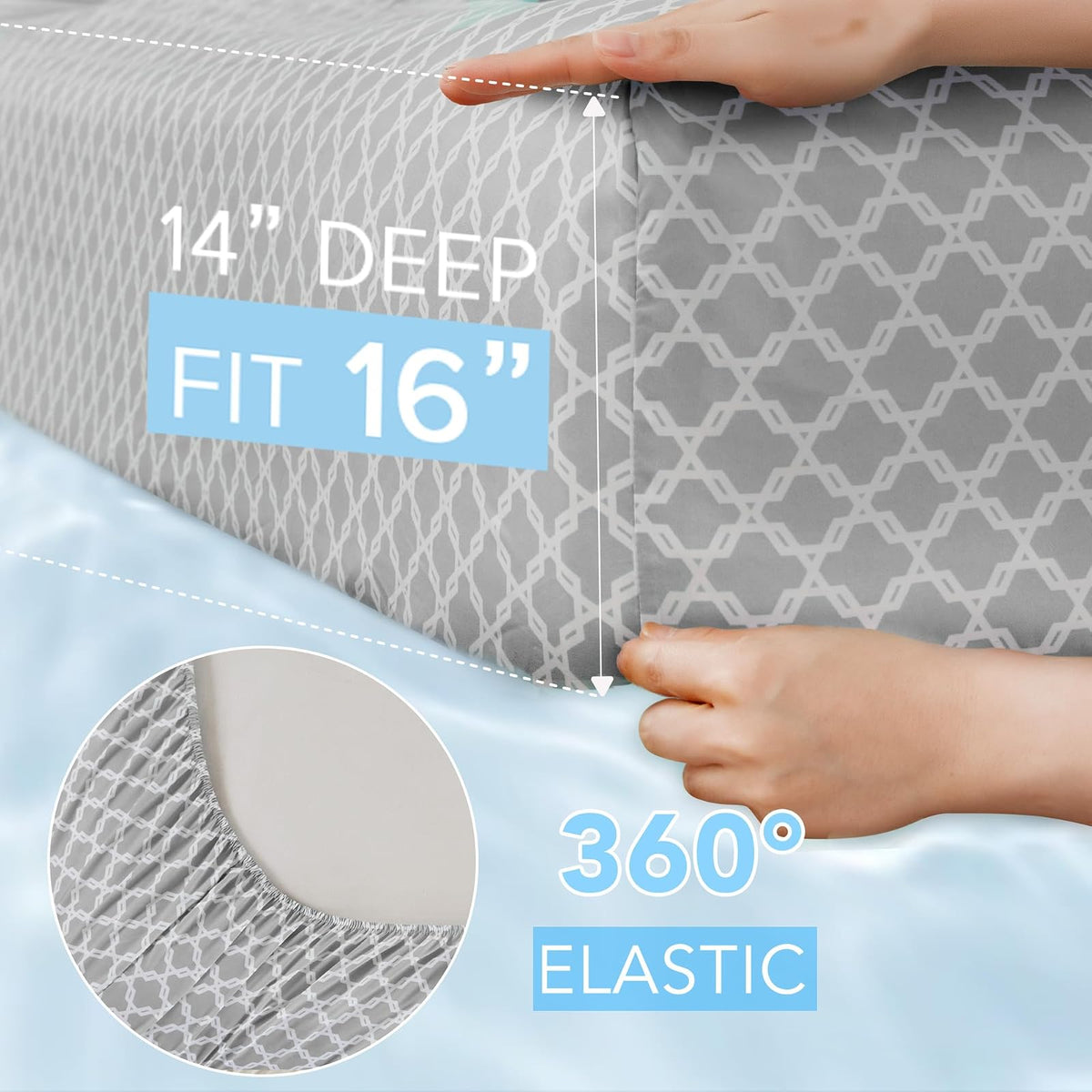 Comfort Spaces Sábanas Refrigeración King | Color carbón, 4 piezas, CoolMax, bolsillo profundo 14 pulgadas