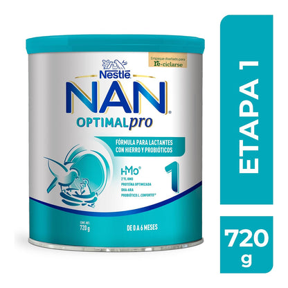 NAN 1 Optimal Pro Fórmula Para Lactantes a Base de Leche Etapa 1 Lata 720 g