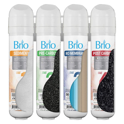 Brio Kit de repuesto de filtro de enfriador de agua RO de 4 etapas - para modelo CLPOUROSC420RO