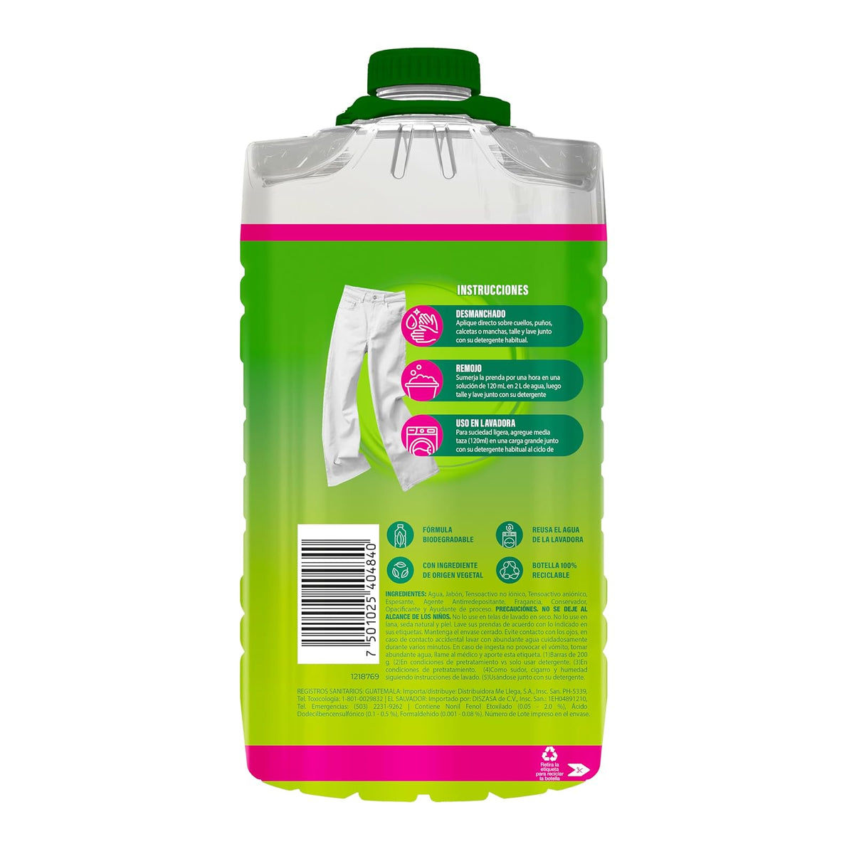 PINOL Jabón liquido potencializador de detergente para ropa blanca y de color 5.1 L.