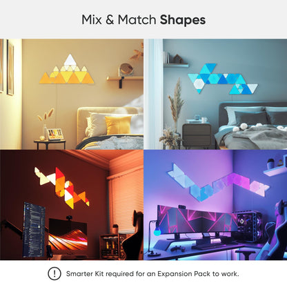 Nanoleaf Shapes - Kit de expansión de iluminación LED inteligente con 3 triángulos