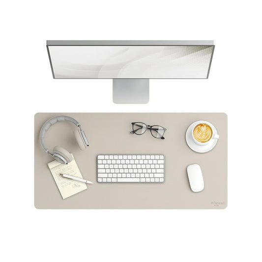 Smead 64831 - Alfombrilla de computadora de piel vegana con respaldo de gamuza sintética antideslizante, organizador de computadora perfecto para decoración de oficina, 80 x 39,9 cm, tamaño mediano,