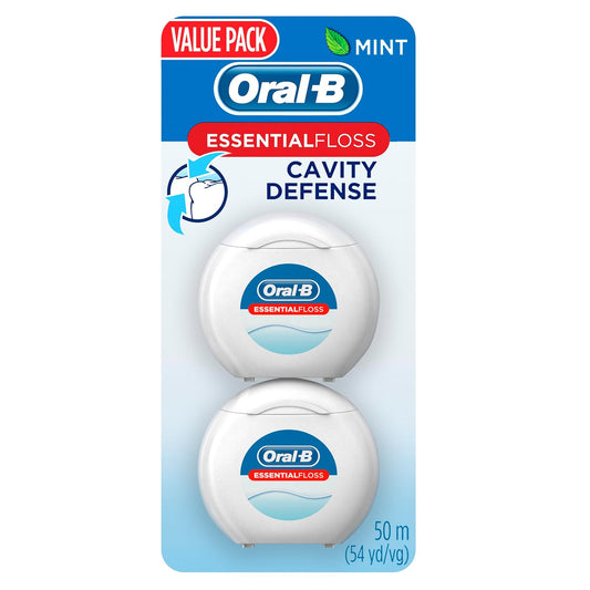 Oral-B EssentialFloss Cavity Defense Dental Floss, 50 M, Pack of 2