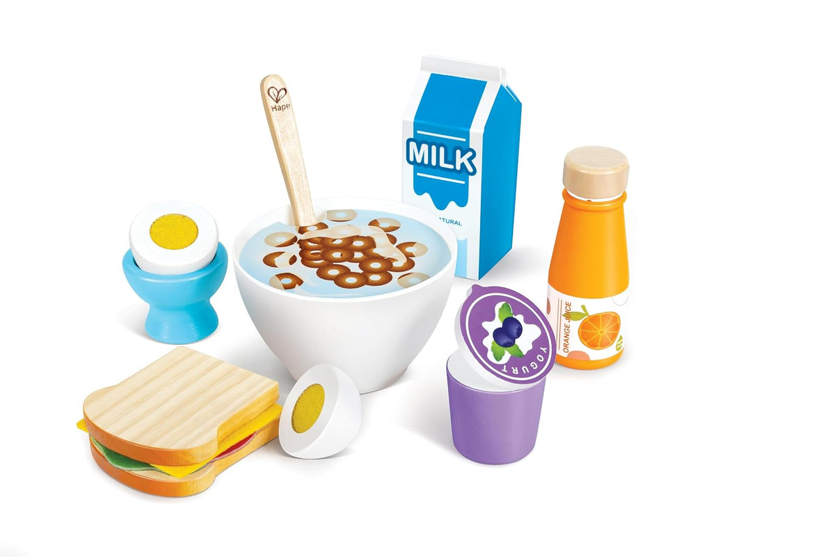 Hape , Juego de rol , Desayuno para niños Que estimula la Creatividad y fomenta hábitos saludables , Accesorio de Cocina. De 2 a 8 años. E3172