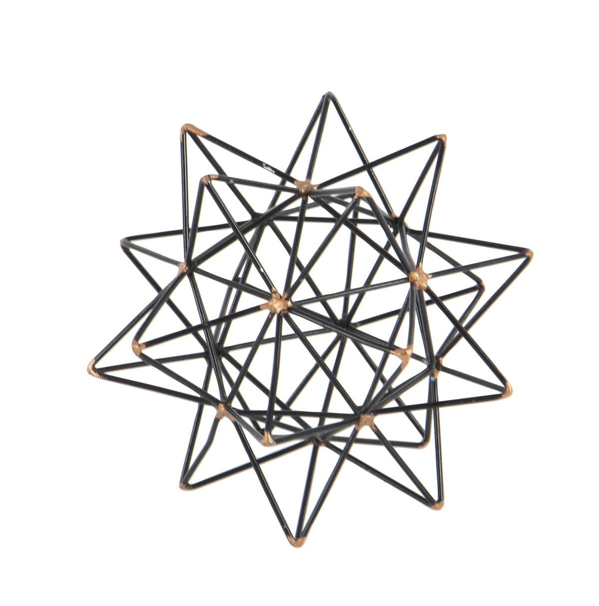 Deco 79 95243 - Decoración de estrellas de alambre de metal, 17.8 cm ancho x 17.8 cm de alto