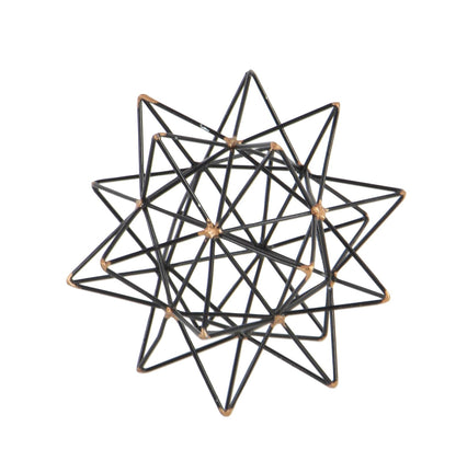 Deco 79 95243 - Decoración de estrellas de alambre de metal, 17.8 cm ancho x 17.8 cm de alto