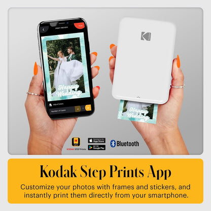 Kodak Step Wireless Mobile Photo Mini Printer (Blanco) Compatible con Dispositivos iOS y Android, NFC y Bluetooth