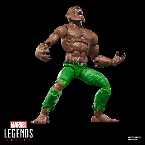 Marvel Legends Werewolf by Night Jack Russell Figura 15 cm | Marvel Legends Figura de acción de 6 pulgadas BAF Verdugo - Hombre lobo de noche