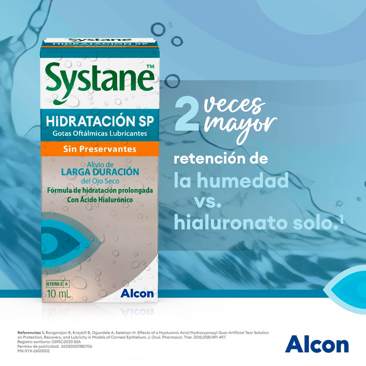 Systane Hidratación SP Gotas Oculares Sin Conservantes para Ojo Seco, con Ácido Hialurónico, Hidratación Superior, Compatibles con Lentes de Contacto, 10 ml